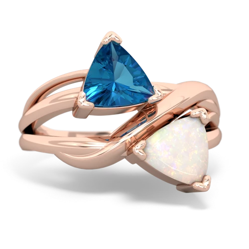london topaz-opal filligree ring