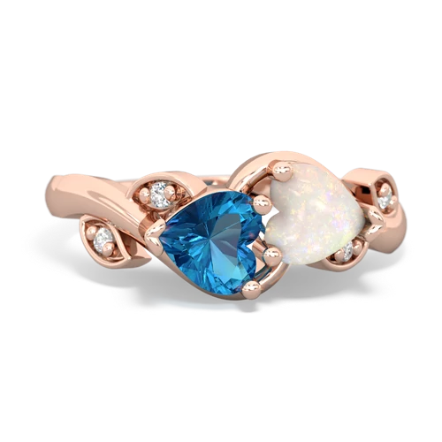 london topaz-opal floral keepsake ring