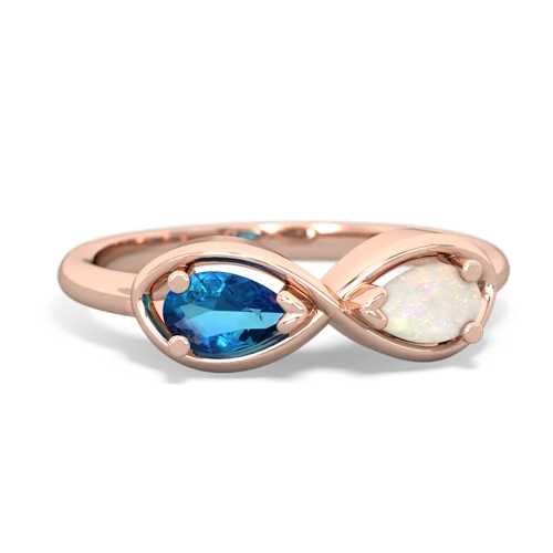 london topaz-opal infinity ring
