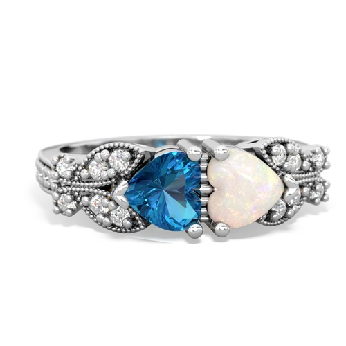 london topaz-opal keepsake butterfly ring