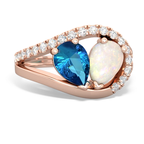 london topaz-opal pave heart ring