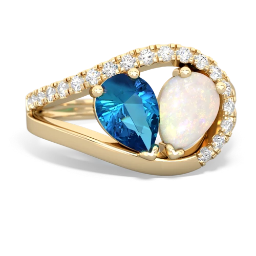 london topaz-opal pave heart ring