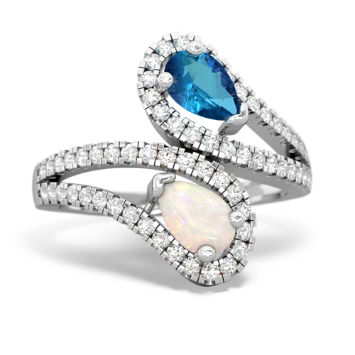 london topaz-opal pave swirls ring
