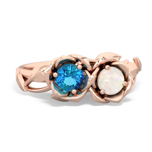 london topaz-opal roses ring