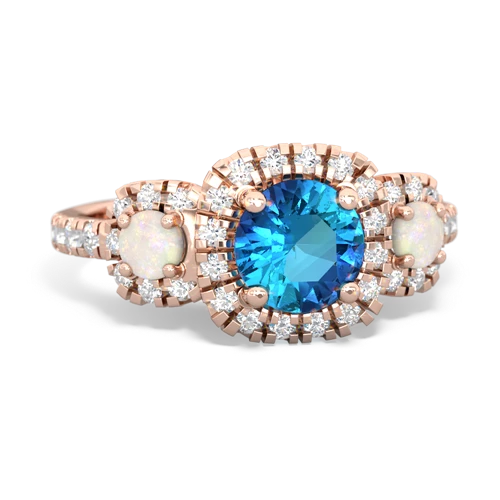 london topaz-opal three stone regal ring