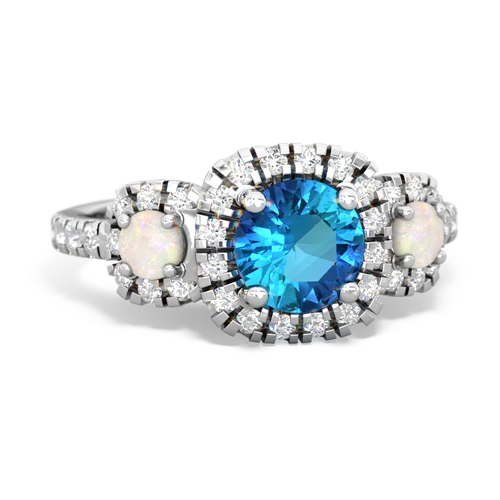 london topaz-opal three stone regal ring