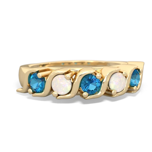 london topaz-opal timeless ring