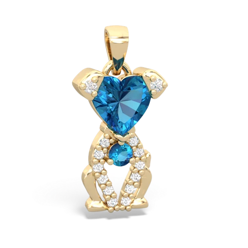 london topaz birthstone puppy pendant