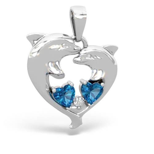 london topaz dolphins pendant