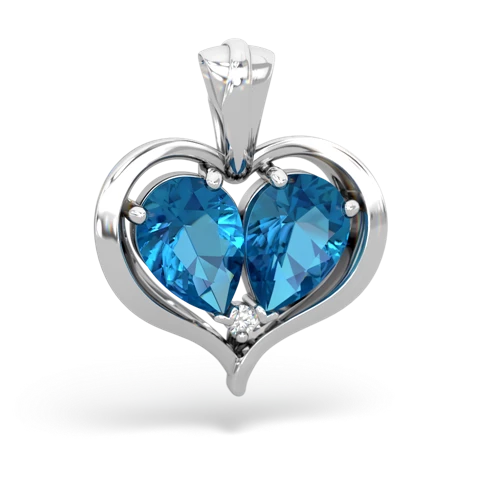 london topaz half heart whole pendant