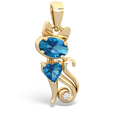 london topaz kitten pendant