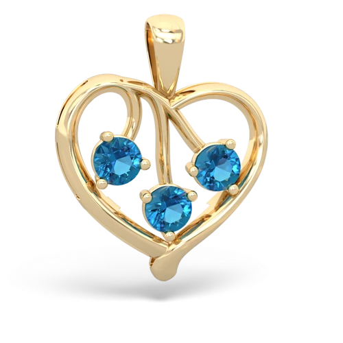 london topaz love heart pendant