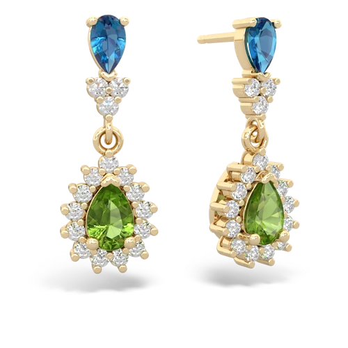 london topaz-peridot dangle earrings