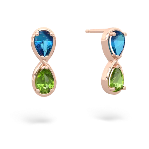 london topaz-peridot infinity earrings
