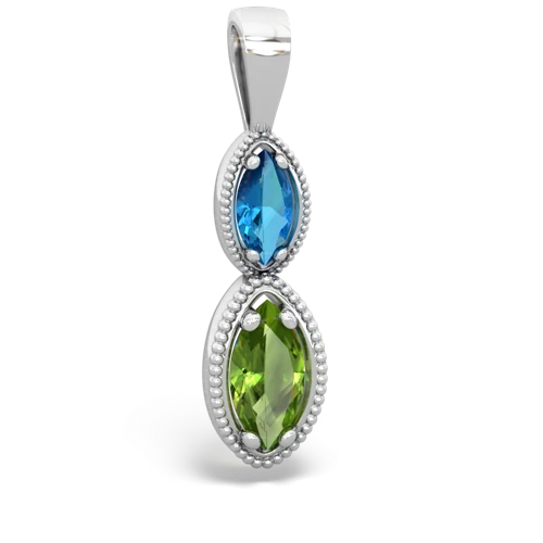 london topaz-peridot antique milgrain pendant