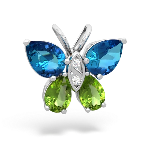 london topaz-peridot butterfly pendant