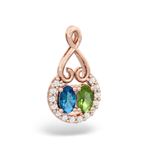 london topaz-peridot love nest pendant