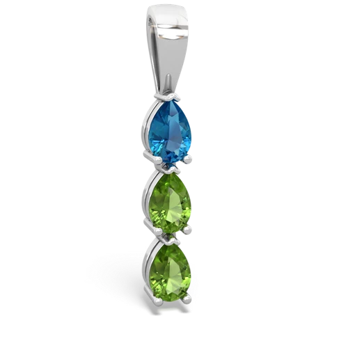 london topaz-peridot three stone pendant