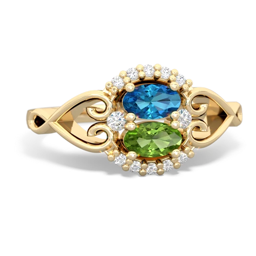 london topaz-peridot antique keepsake ring