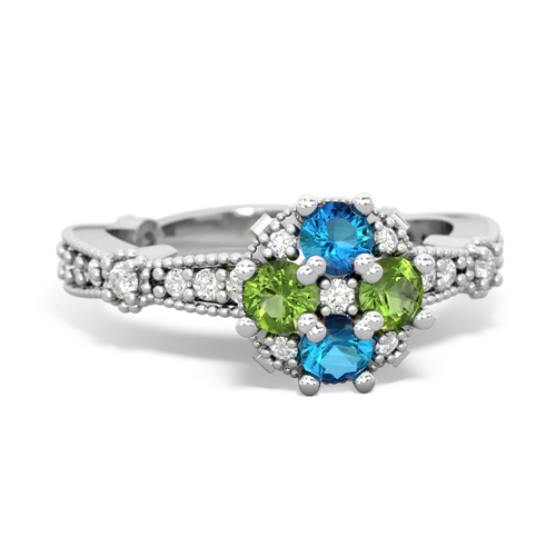 london topaz-peridot art deco engagement ring