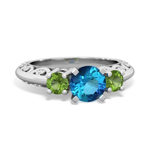 london topaz-peridot engagement ring