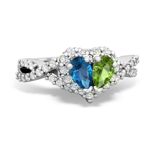 london topaz-peridot engagement ring