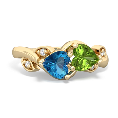 london topaz-peridot floral keepsake ring