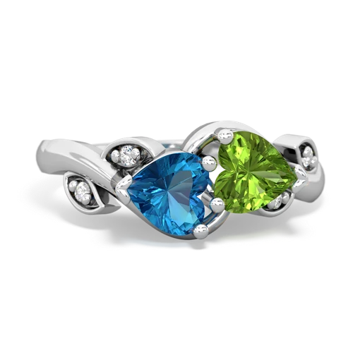 london topaz-peridot floral keepsake ring