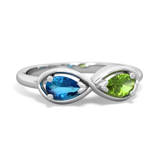 london topaz-peridot infinity ring