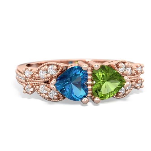 london topaz-peridot keepsake butterfly ring