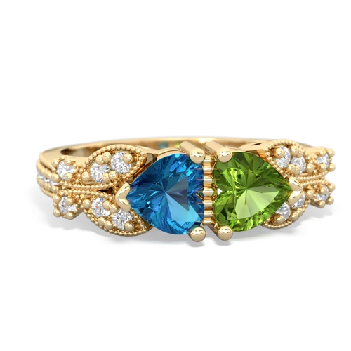 london topaz-peridot keepsake butterfly ring