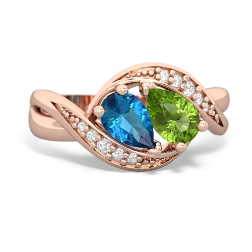 london topaz-peridot keepsake curls ring