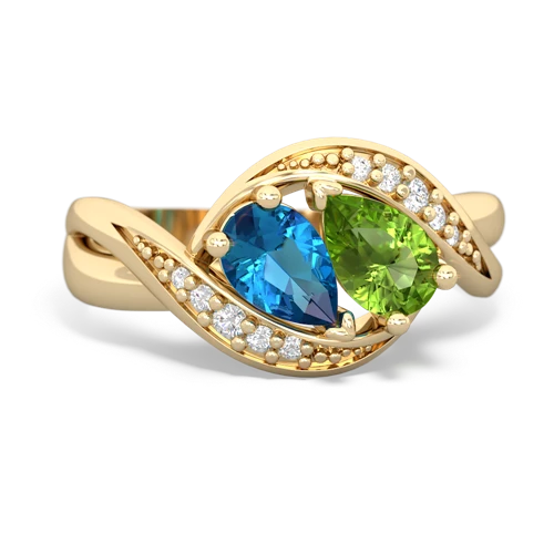 london topaz-peridot keepsake curls ring