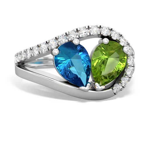 london topaz-peridot pave heart ring