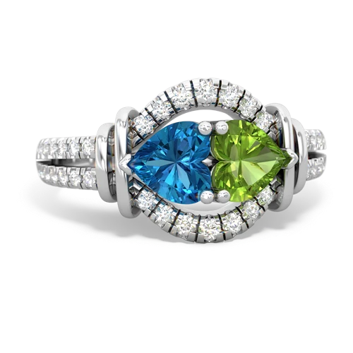 london topaz-peridot pave keepsake ring