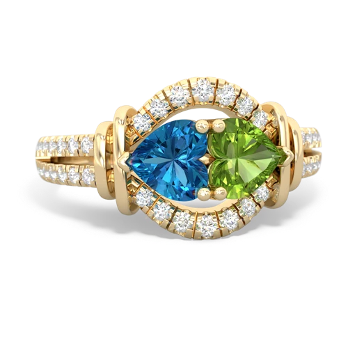 london topaz-peridot pave keepsake ring