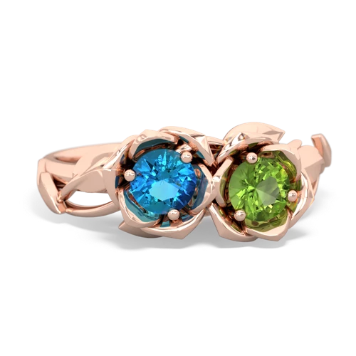 london topaz-peridot roses ring