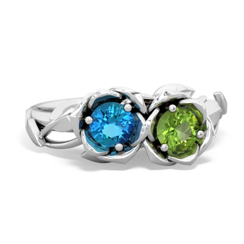 london topaz-peridot roses ring