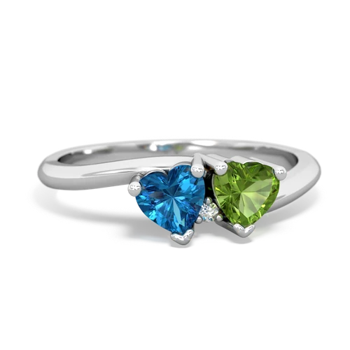 london topaz-peridot sweethearts promise ring