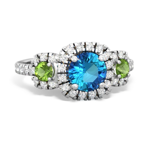 london topaz-peridot three stone regal ring