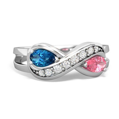 london topaz-pink sapphire diamond infinity ring