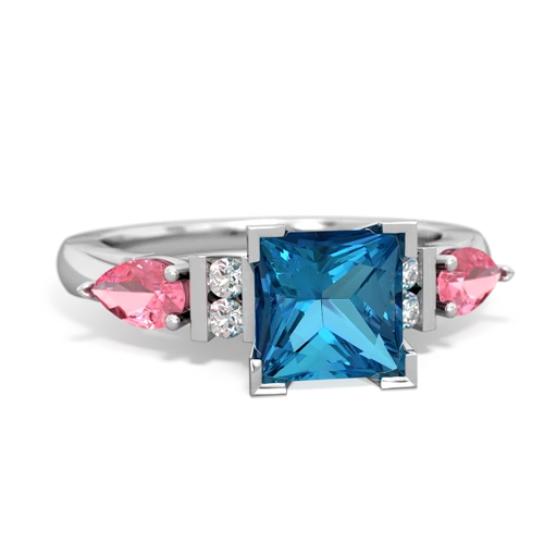 london topaz-pink sapphire engagement ring