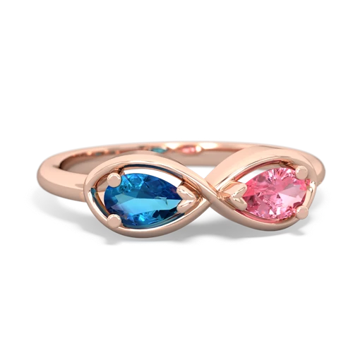 london topaz-pink sapphire infinity ring