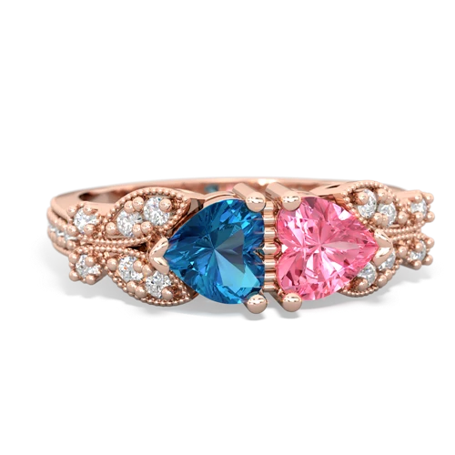 london topaz-pink sapphire keepsake butterfly ring