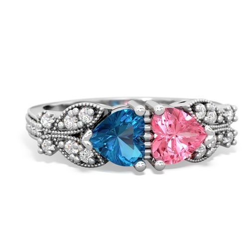 london topaz-pink sapphire keepsake butterfly ring