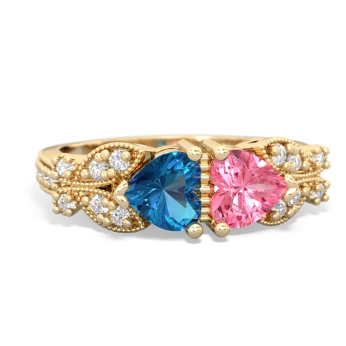 london topaz-pink sapphire keepsake butterfly ring