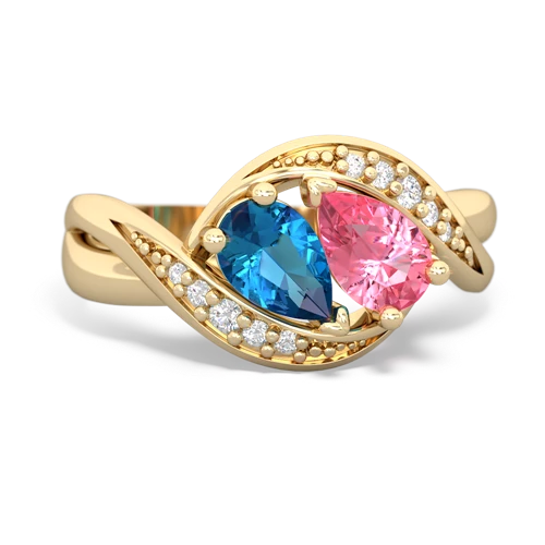 london topaz-pink sapphire keepsake curls ring