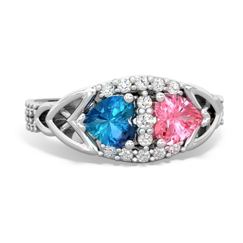 london topaz-pink sapphire keepsake engagement ring