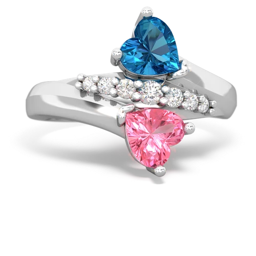 london topaz-pink sapphire modern ring