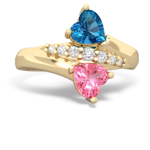 london topaz-pink sapphire modern ring